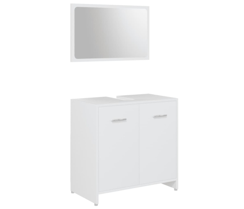 Conjunto de muebles de baño 3 pzas madera contrachapada blanco