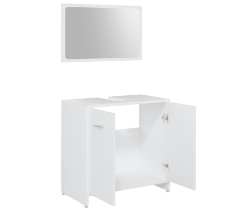 Conjunto de muebles de baño 3 pzas madera contrachapada blanco