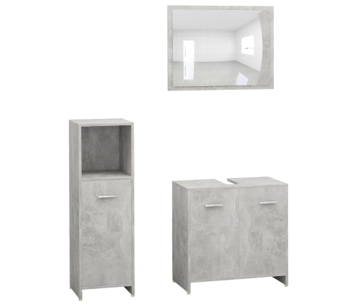 Set de muebles de baño 3 pzas madera contrachapada roble Sonoma