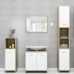 Muebles de baño 3 pzas madera ingeniería roble Sonoma y blanco