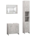 Juego muebles de baño 3 piezas madera ingeniería gris hormigón