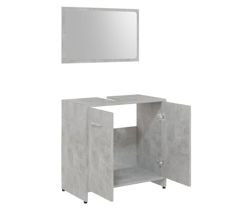 Juego muebles de baño 3 piezas madera ingeniería gris hormigón