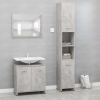 Juego muebles de baño 3 piezas madera ingeniería gris hormigón