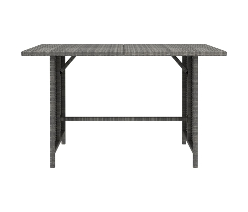 Mesa de jardín de ratán sintético gris 110x70x65 cm