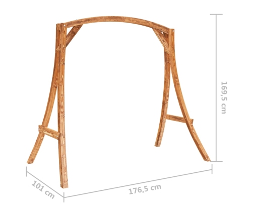 Columpio de madera maciza curvada con acabado de teca