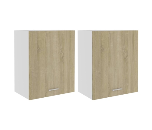 Armarios colgantes 2 uds contrachapada roble Sonoma 50x31x60 cm