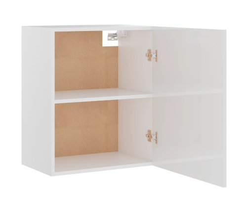 Armario colgante 2 uds contrachapada blanco brillo 50x31x60 cm