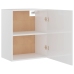 Armario colgante 2 uds contrachapada blanco brillo 50x31x60 cm