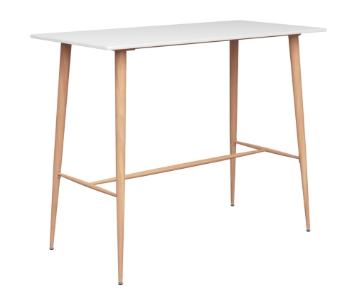 Mesa alta y taburetes de bar de 7 piezas blanco