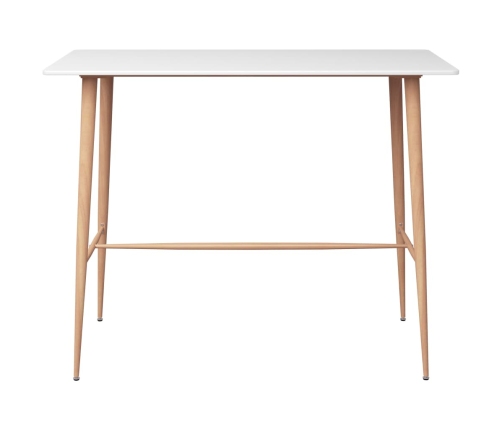 Mesa alta y taburetes de bar de 7 piezas blanco