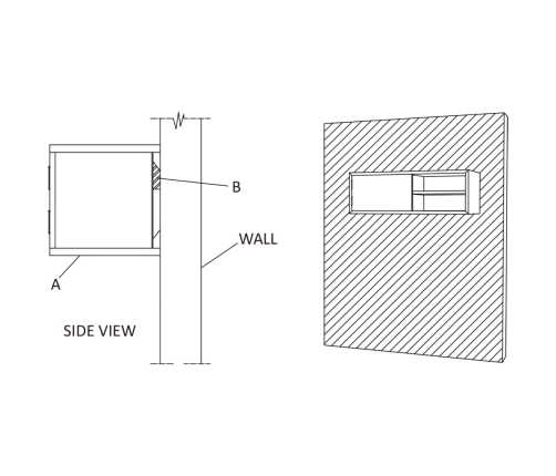 Mueble de TV de pared madera maciza de teca 180x30x30 cm