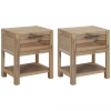 vidaXL Mesitas de noche con cajones madera acacia maciza 40x30x48 cm