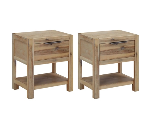 vidaXL Mesitas de noche con cajones madera acacia maciza 40x30x48 cm