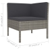 Set de muebles de jardín 6 pzas y cojines ratán sintético gris