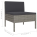 Set de muebles de jardín 6 pzas y cojines ratán sintético gris