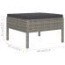 Set de muebles de jardín 6 pzas y cojines ratán sintético gris