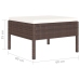 Set muebles de jardín 4 piezas y cojines ratán sintético marrón