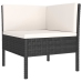 Set de muebles de jardín 4 pzas y cojines ratán sintético negro