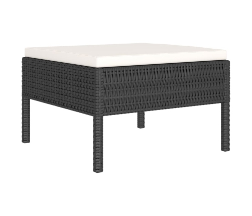 Set de muebles de jardín 4 pzas y cojines ratán sintético negro