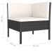 Set de muebles de jardín 4 pzas y cojines ratán sintético negro
