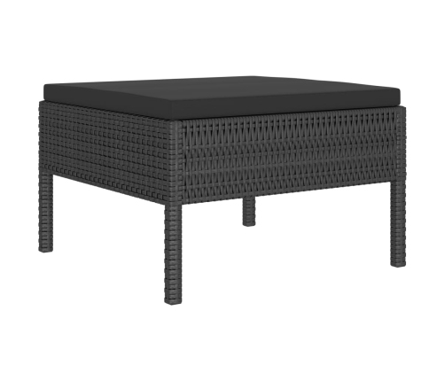 Set de muebles de jardín 4 pzas y cojines ratán sintético negro