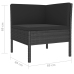 Set de muebles de jardín 4 pzas y cojines ratán sintético negro