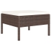 Set muebles de jardín 6 piezas y cojines ratán sintético marrón
