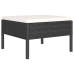 Set muebles de jardín 6 piezas y cojines ratán sintético negro