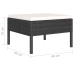 Set muebles de jardín 6 piezas y cojines ratán sintético negro