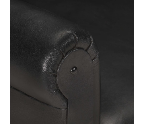 Sillón butaca de cuero auténtico negro