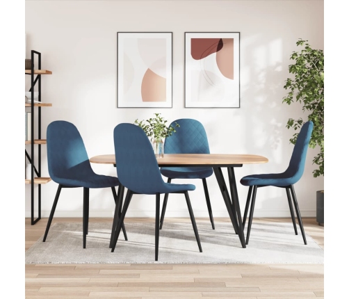 Sillas de comedor 4 unidades terciopelo azul