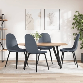 Sillas de comedor 4 unidades terciopelo gris oscuro