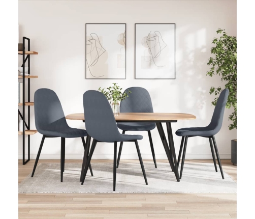 Sillas de comedor 4 unidades terciopelo gris oscuro