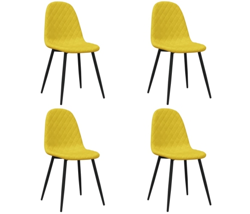 Sillas de comedor 4 uds terciopelo amarillo mostaza