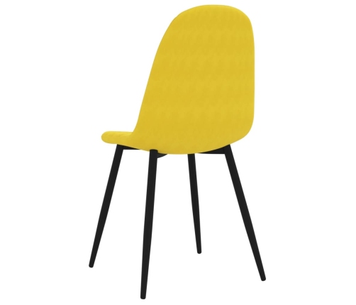 Sillas de comedor 4 uds terciopelo amarillo mostaza