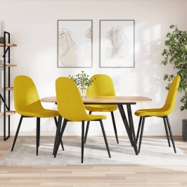 Sillas de comedor 4 uds terciopelo amarillo mostaza