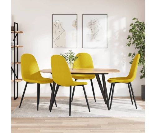 Sillas de comedor 4 uds terciopelo amarillo mostaza