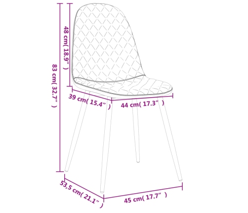 Sillas de comedor 4 unidades terciopelo blanco crema