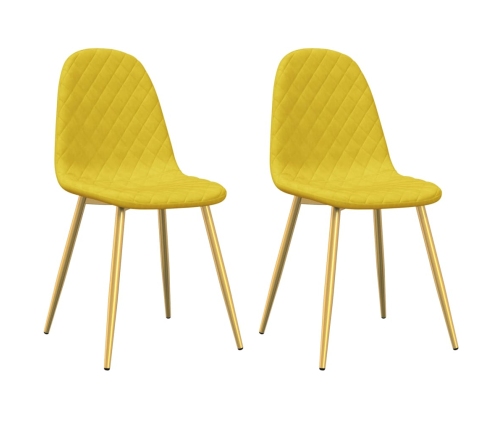 Sillas de comedor 2 uds terciopelo amarillo mostaza