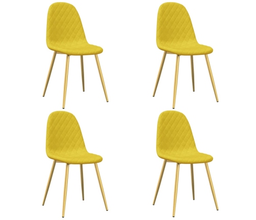 Sillas de comedor 4 uds terciopelo amarillo mostaza