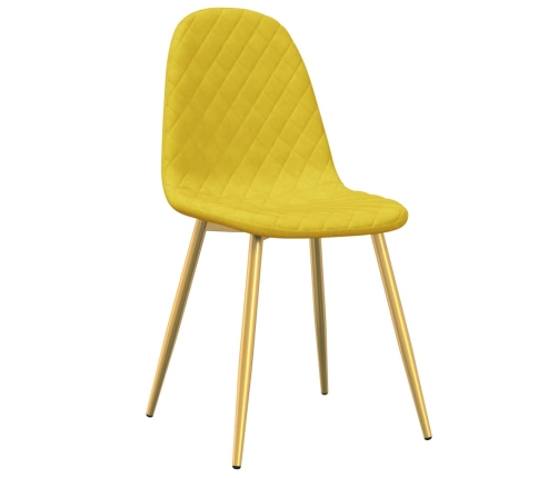 Sillas de comedor 4 uds terciopelo amarillo mostaza