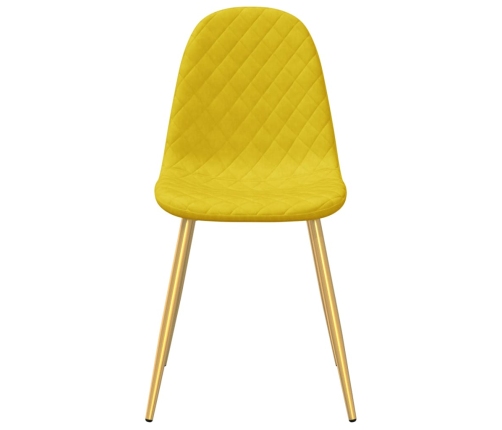 Sillas de comedor 4 uds terciopelo amarillo mostaza