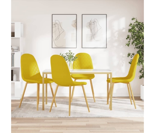 Sillas de comedor 4 uds terciopelo amarillo mostaza