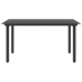 Mesa de comedor para jardín acero y vidrio negro 150x80x74 cm