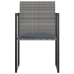Set de comedor para jardín 7 pzas cojines ratán sintético gris