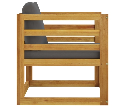 Muebles de jardín 6 pzas cojines madera maciza de acacia
