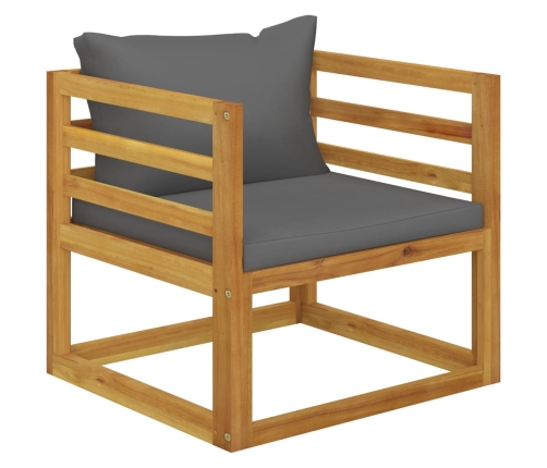 Muebles de jardín 6 pzas cojines madera maciza de acacia