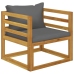 Muebles de jardín 6 pzas cojines madera maciza de acacia