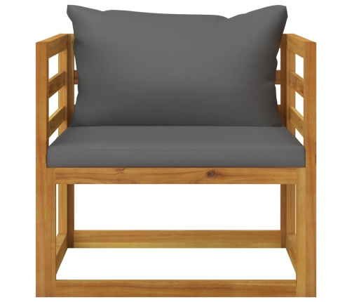 Muebles de jardín 6 pzas cojines madera maciza de acacia