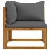 Juego de muebles jardín 6 pzas con cojines madera maciza acacia